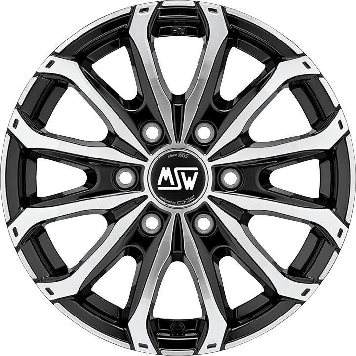 MSW 48 Van 6 Holes 2022 Gloss Black Full Polished 6.5x16/6x130 D84.1 ET62  